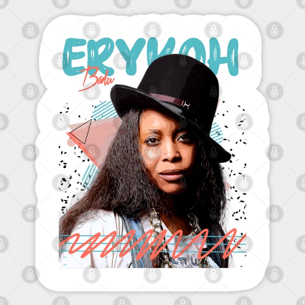 Retro Vintage Erykah Badu Fan ART Design Sticker by Nandin Putri